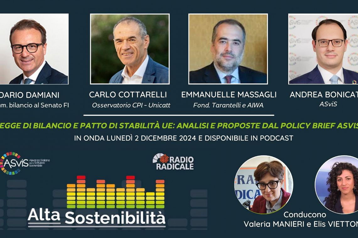 Legge di bilancio e Patto di stabilità Ue: analisi e proposte dal Policy brief ASviS