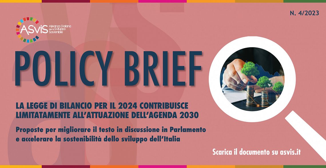 La legge di bilancio per il 2024 contribuisce limitatamente all’attuazione dell’agenda 2030 